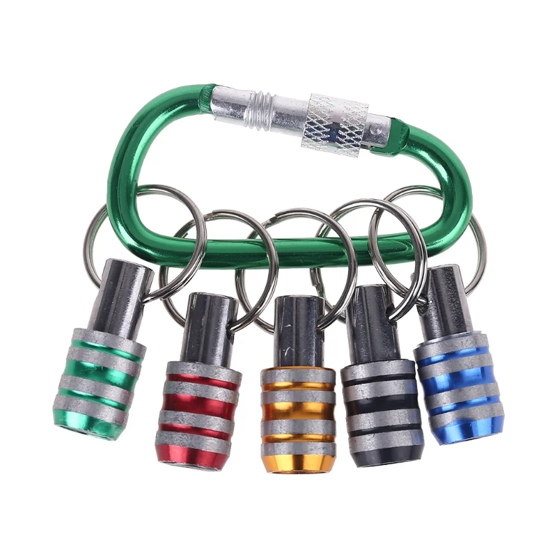 5pcs 1/4 Inch Shank Keychain Extension Bar Screwdriver Bits Holder Socket Adapter Drill Bit Screw Adapter Fast Change