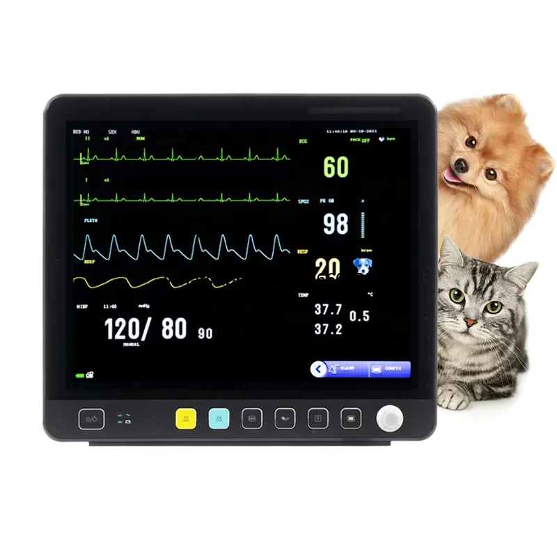 Big Screen 15.1 inch Vet Veterinary Etco2 Ecg Cardiac Vital Signs Monitor