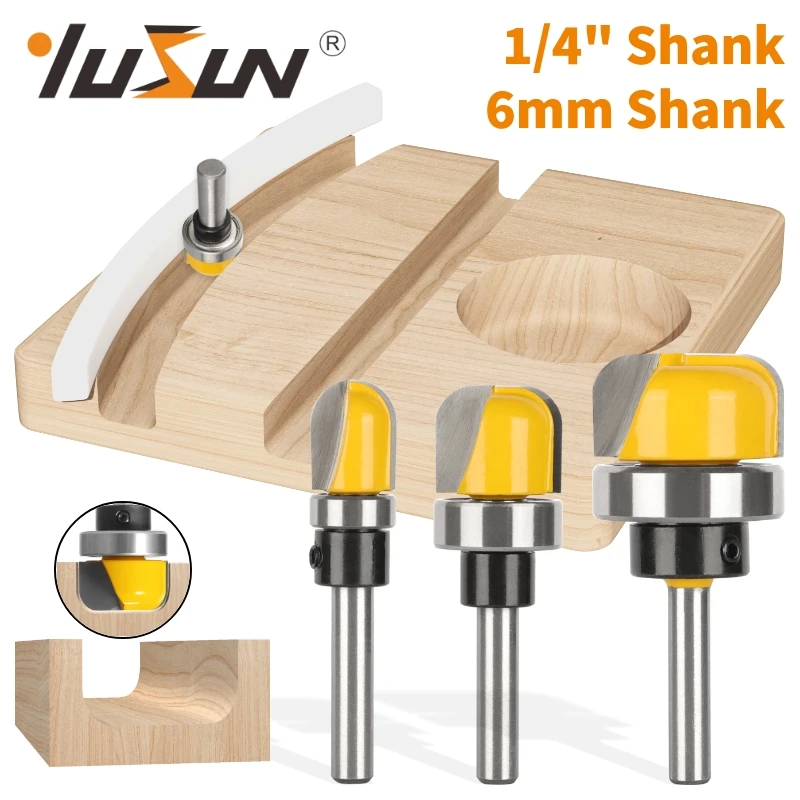 YUSUN  Round Nose Bit With Bottom Bearing Router Bit Carbide Cutter Woodworking Milling Cutter For Wood Bit Face Mill