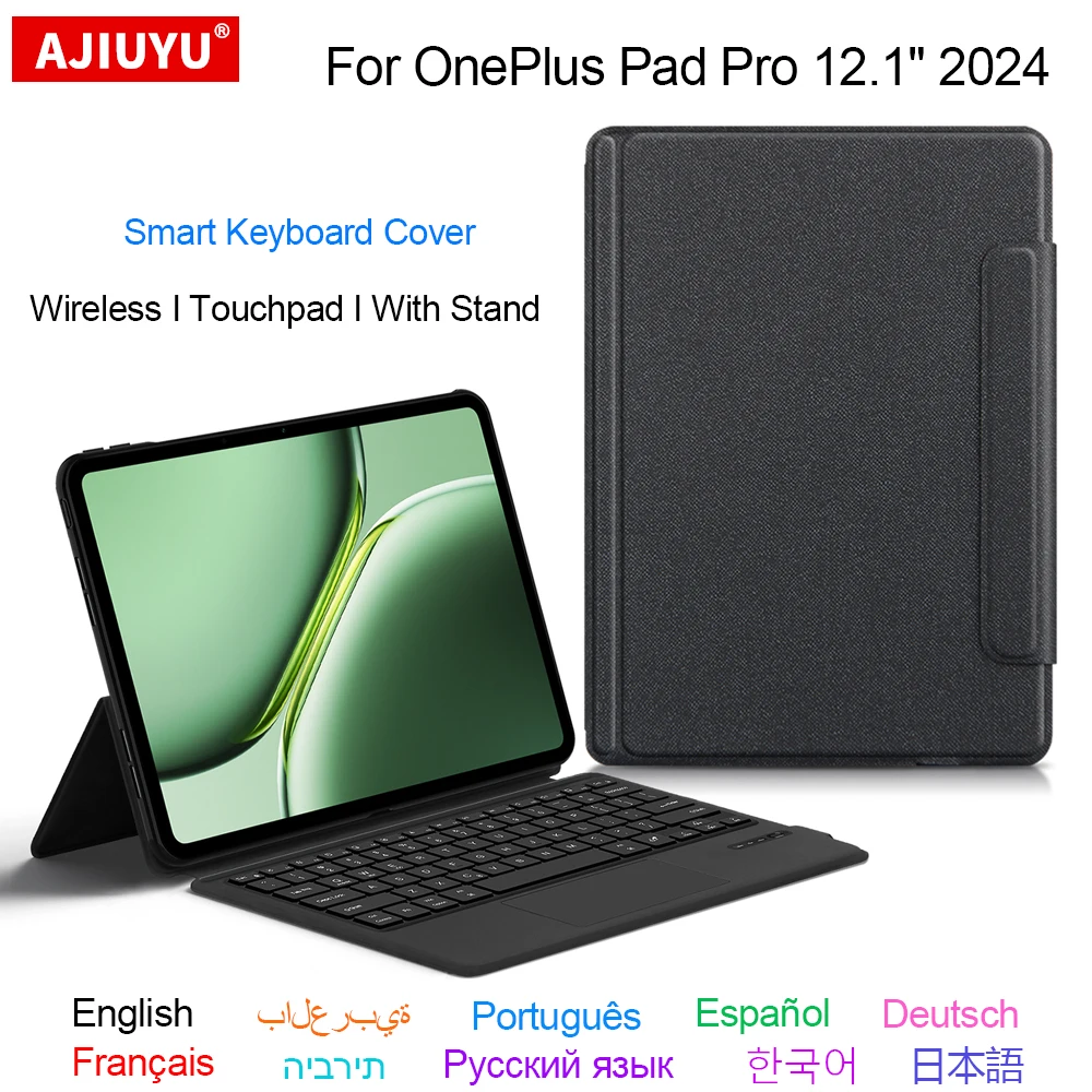 

Case Cover For OnePlus Pad Pro 12.1 Inch 2024 Wireless Keyboard TouchPad Protective Cases Stand Shell Arabic Spanish Portuguese