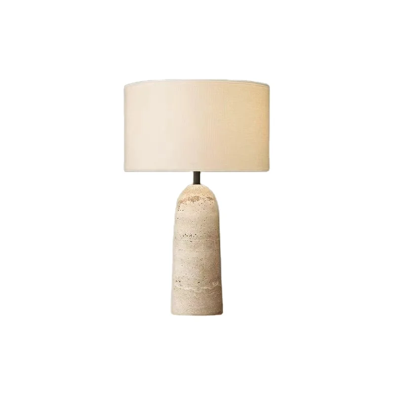 Elegant Travertine Table Lamp Modern Simple Living Room Lamp Hotel Lobby Bedroom