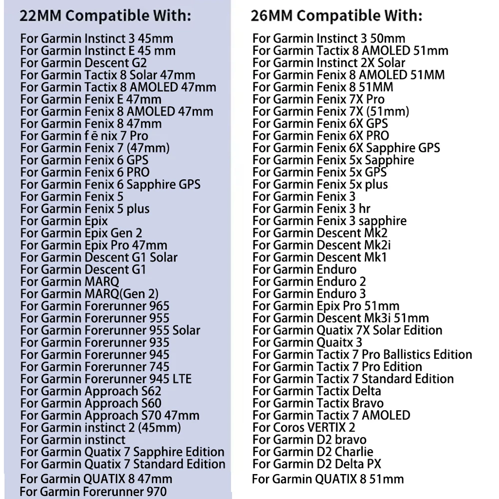 22 26mm pulseira de relógio de lona de náilon fácil ajuste para garmin fenix 8 e 7x 7 pro solar/6x 6/5 5x plus/enduro 3/tactix 8 pulseira smartwatche