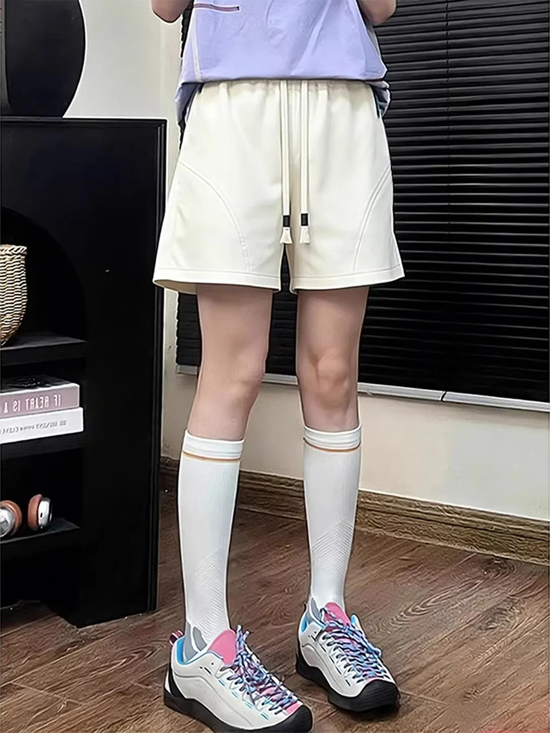 

American Sle Cool Feeling Diagonal Cut orts Men's Summer Thin Baskeall Fitn Work Pants Breathable Slimming Beach Pants