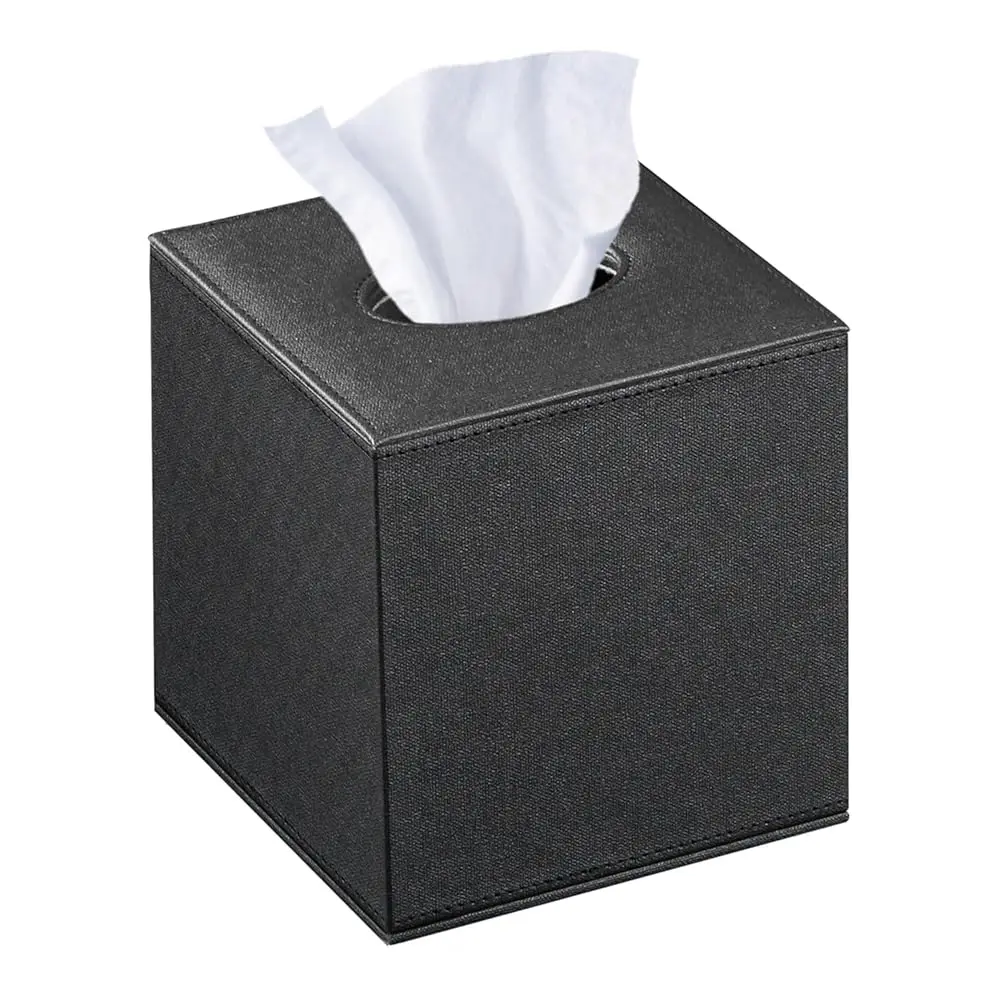 

Кожаный чехол для салфеток квадратной формы, декоративный держатель для салфеток в виде куба с магнитным дном, органайзер для салфеток для лица, настольный держатель для салфеток.