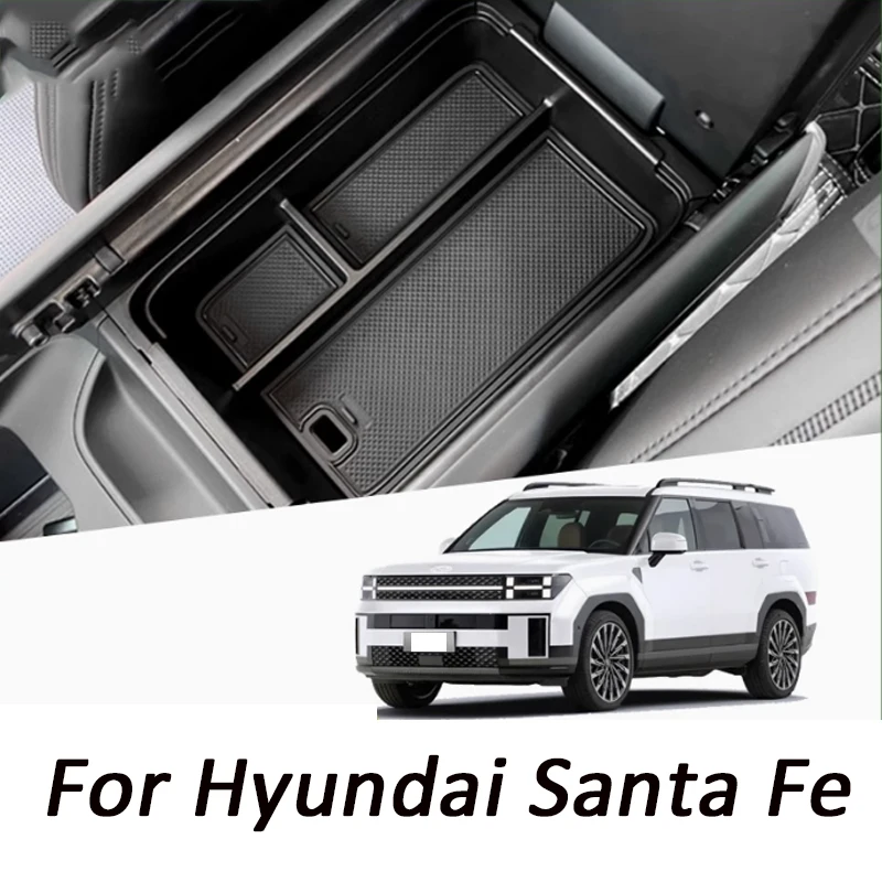 

For Hyundai Santa Fe 2024 Armrest Box Storage Box Under The Central Control Cup Pad Car Accessories