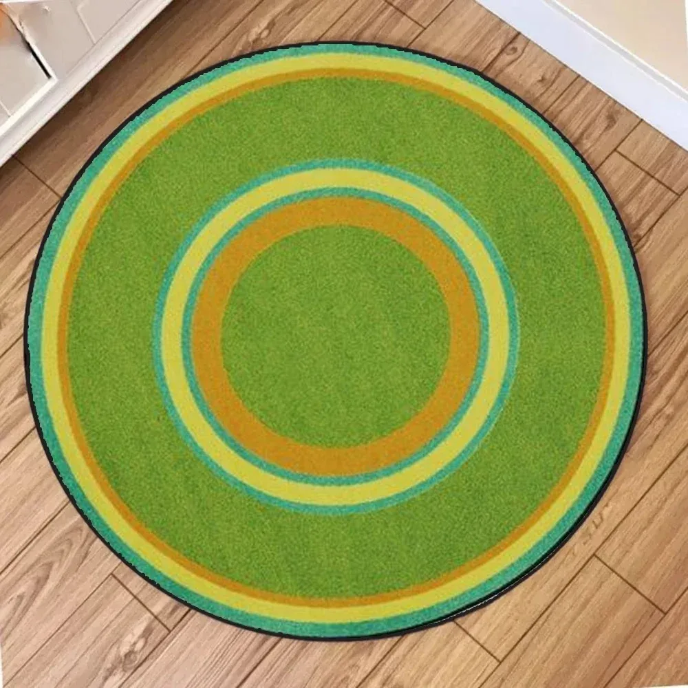 Solid Color Simple Round Mat -  Classic Retro Mind Maze Prin