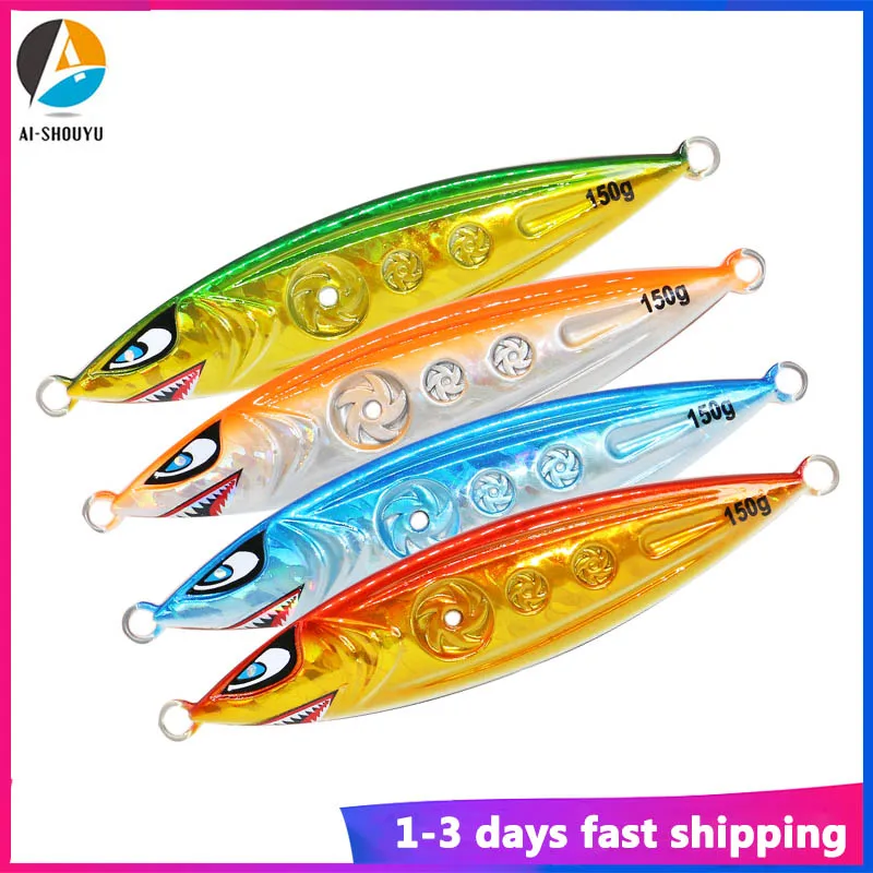 

AI-SHOUYU Metal Jig Slow Casting Spoon150g/200g/250g Artificial Bait Off Shore Lead Jigging Saltwater Fishing Tackle Minnow Lure