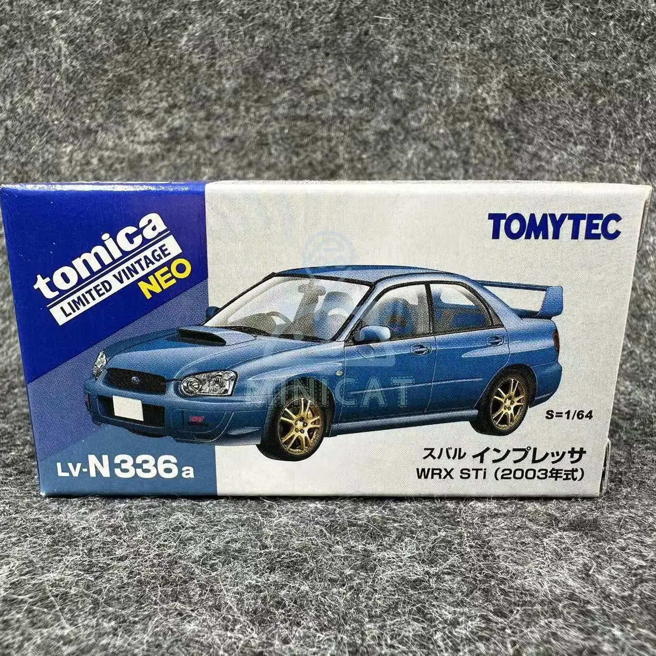 TOMYTEC 1/64 TLV LV-N336a  WRX Sti blue alloy trolley model collection decoration