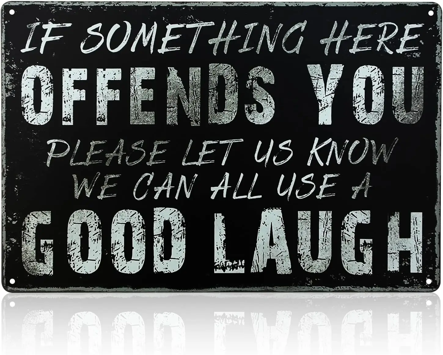 Funny Metal Signs If Something Here Offends You Sign for Home Bar Man Cave Decor, Garage Signs for Men, 12x8 inches sign