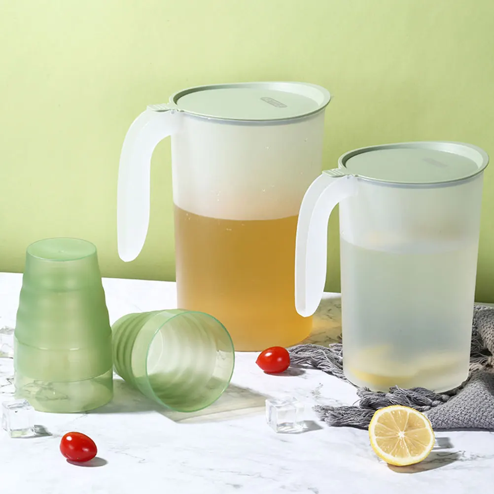 

Cold Water Pitcher Set Plastic Pitcher With Lid PP Large Capacity Jug Fruit Milk Tea Party Holder Bottle Plastic