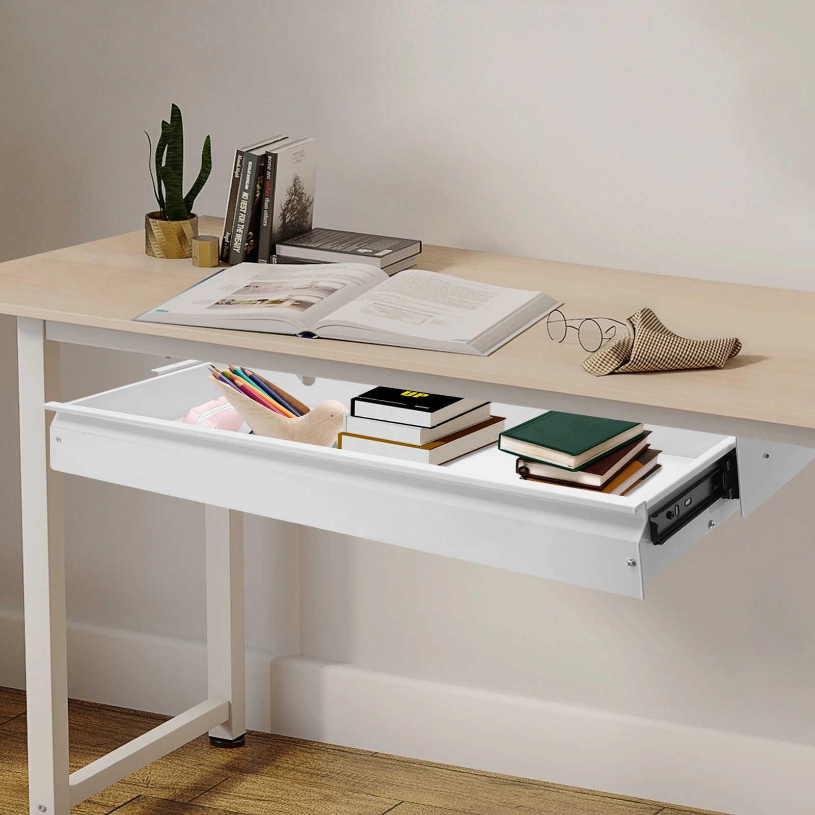 

84.5*23.36cm Sliding Under Desk Storage Drawer Pull-out Drawer Iron Drawer Storage Organizer For Standing Desks