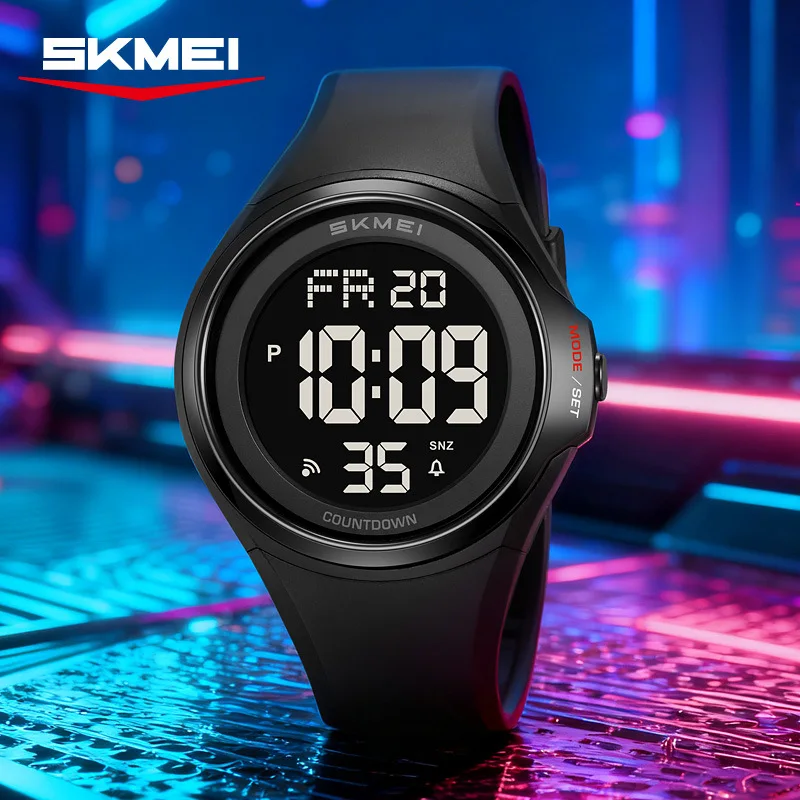 SKMEI 2560 Electronic Watches Fashionable Student Electronics Watch Waterproof Outdoor Timing Sports Wristwatch Alarm Clock