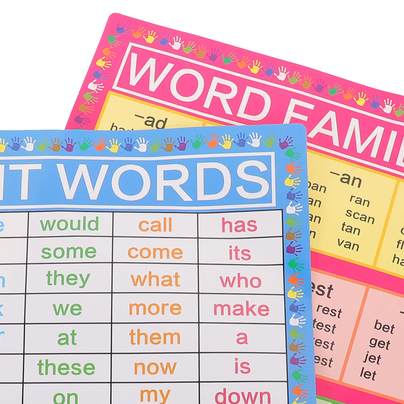 

2 Sheets Educational Visual Posters Preschool English Classroom Decor Interesting Learning Wall Posters Wear-Resistant