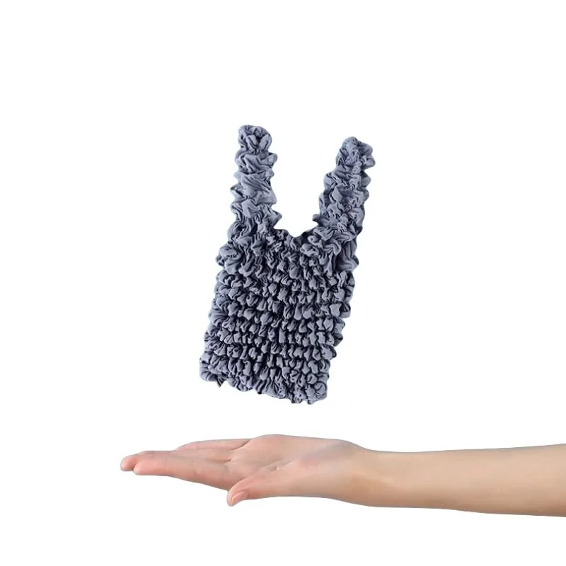 1Pc Bubble Bags Expansion Fold Pleated Flexible Stretch Mini Shopping Bag Large Capacity Elastic Portable Handbag Storage Bag