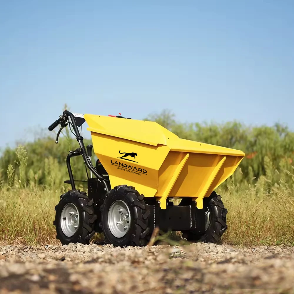 Carrinho de rodas motorizado personalizado, 4x4 Wheel Barrow Mini Dumper 250kg, poder de construção de alta qualidade