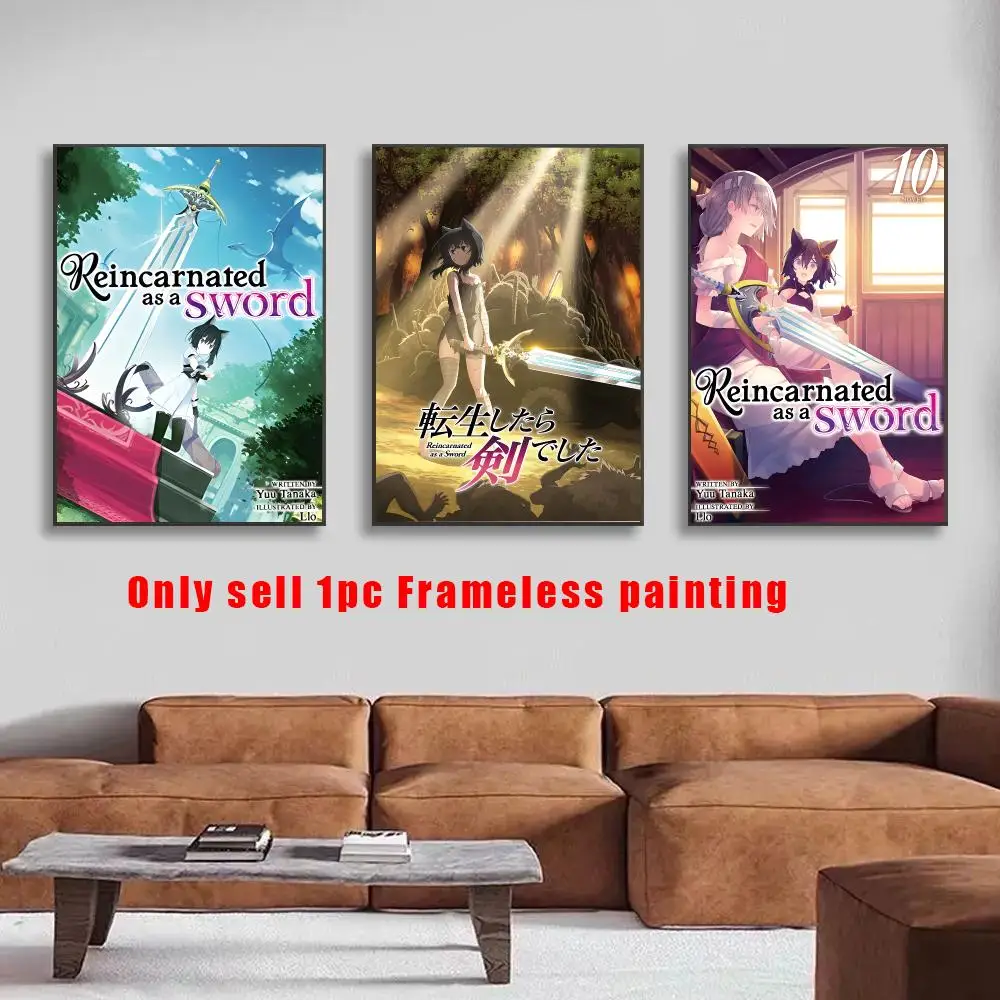 Anime R-Reincarnated As A Sword Poster HD Self-Adhesive Wall Decals For Living Room & Bedroom Home Decor Gift