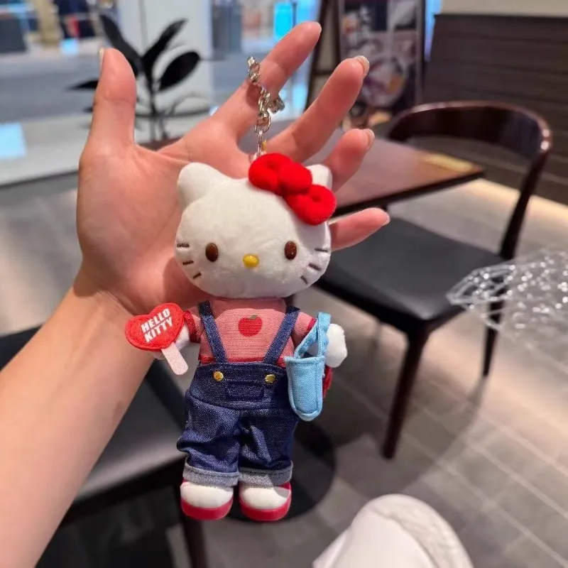 Sanrio kawaii Daily Shopping Series Black KTCat Plush Toy Pendant Black Cat Kitty Long Legs Star Hanging Soft Plush Toy Keychain