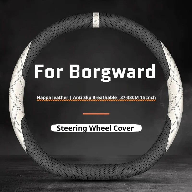 For3Borgward3BX73BX53Sport3Style3Napa3Leather3Car3Steering3Wheel3Cover3Non-Slip3Breathable3All3Seasons3Car3Interior3Accessories