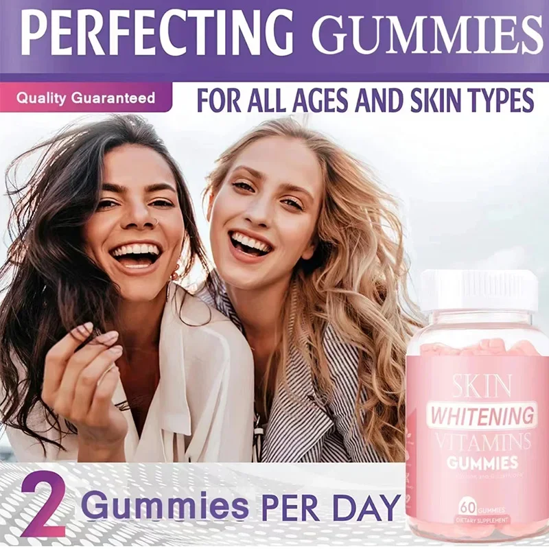 Glutathione gummy bears supplement vitamin whitening candy anti-aging and fade dark spots.