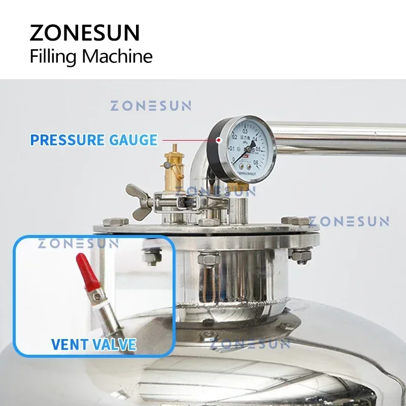 ZONESUN Carbonated Drinks Isobaric Filling Machine Beer Cola Soda Fizzy Juice Beverage Mineral Water Sparkling Wine ZS-CF4