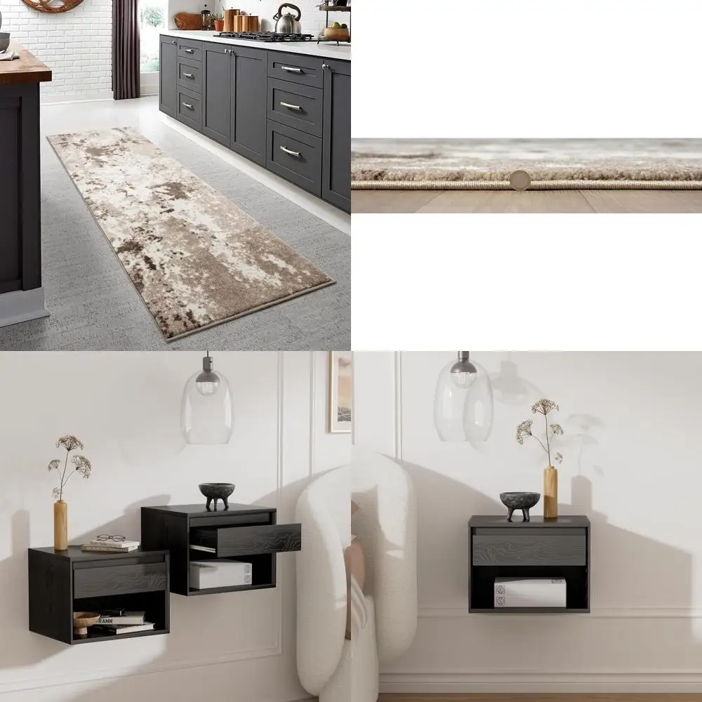 

Абстрактные коврики 2х12 для кухни, гостиной, спальни, столовой, прихожей - не линяют, современный дизайн, размер: 2х12