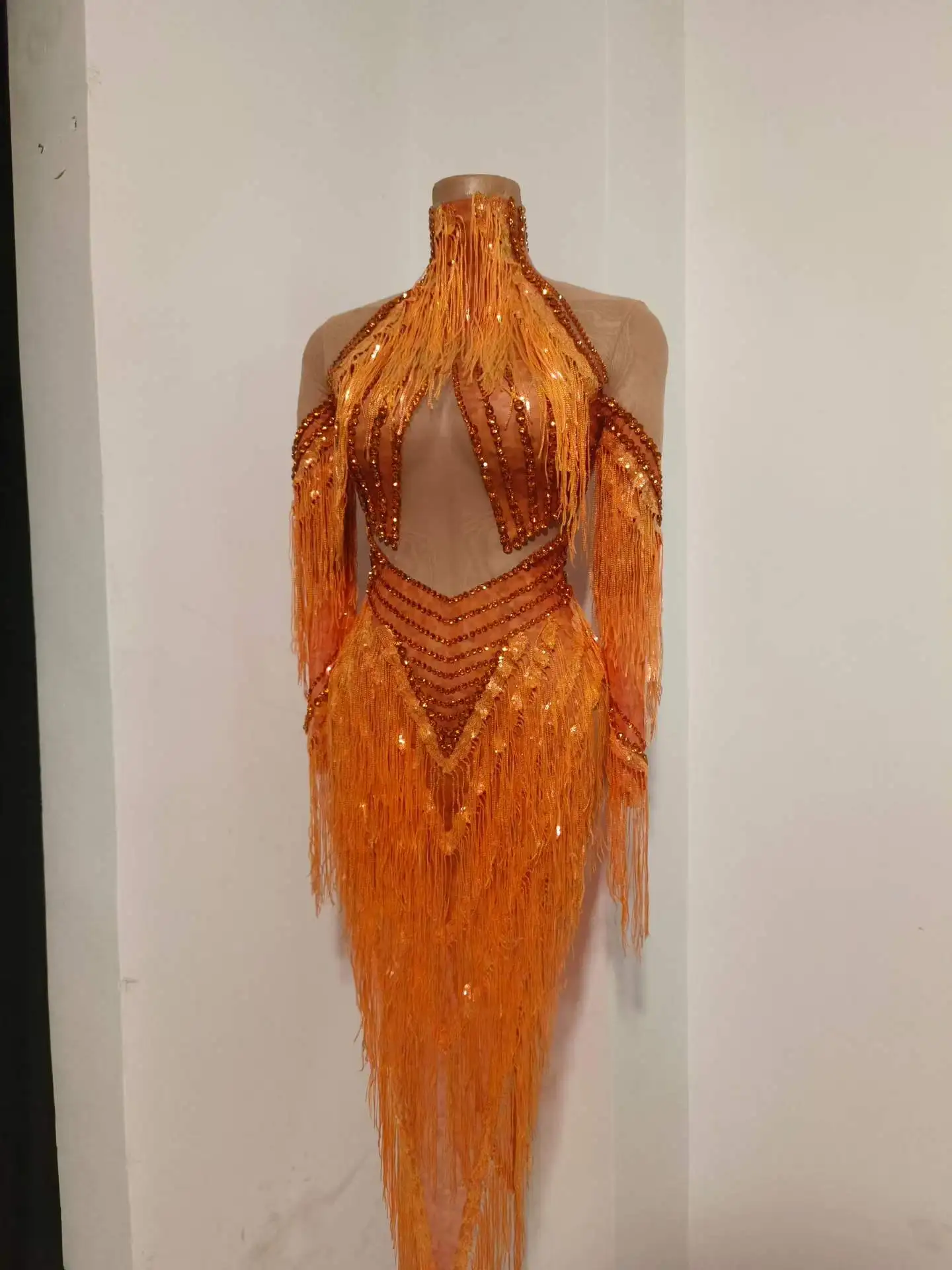 

Shinning Vegas Showgirl Drag Costumes Sparkly Birthday Outfits For Women
