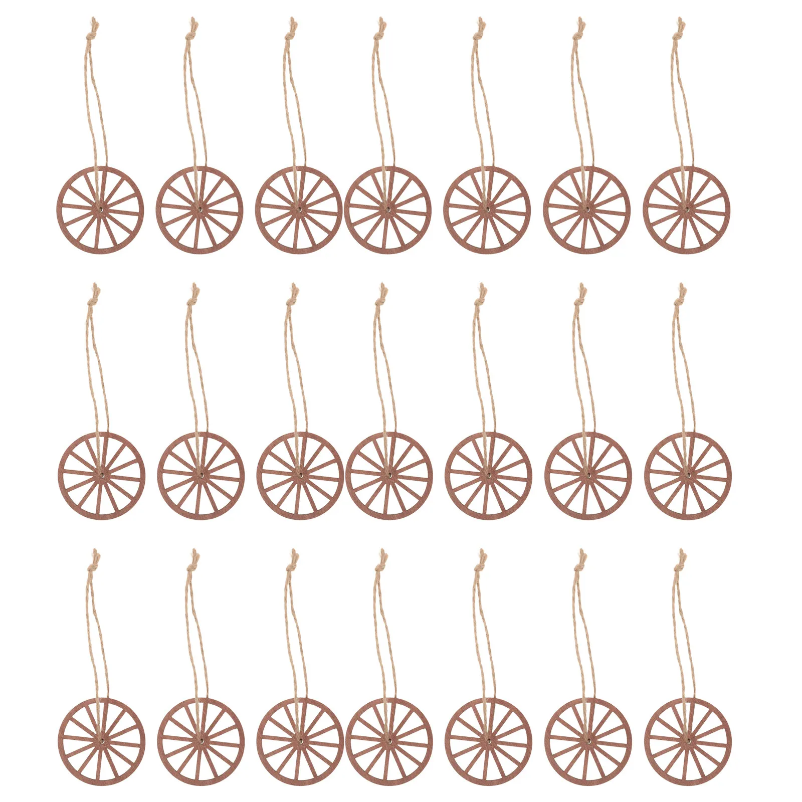 30Pcs Mini Wooden Wagon Wheel Hanging Decor Natural Rustic Small Wheels for Western Bedroom Outdoor Porch Wall Decoration