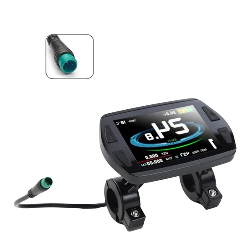 AA90-KT-8YU KT Electric Bike Color LCD Display Meter 24V 36V 48V Waterproof Connection Ebike Intelligent Display