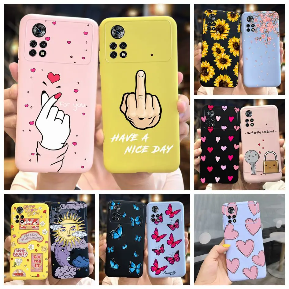 For Xiaomi Poco X4 Pro 5G 2022 Case Cool Painted Slim Cover Shockproof Bumper For Xiaomi Poco M4 Pro 4G 5G Phone Case Soft Coque