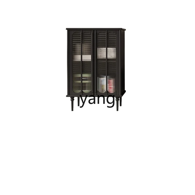 

LH retro living room side cabinet light luxury solid wood bedroom storage medium antique chest cabinet
