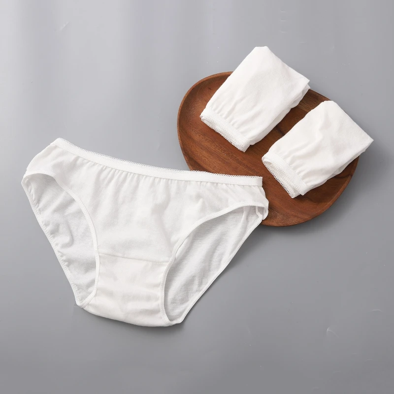 

5PCS Disposable Cotton Panties for Pregnant Women Outdoor Camping Traveling Swimming Elastic Briefs Underwear for Girls Elders