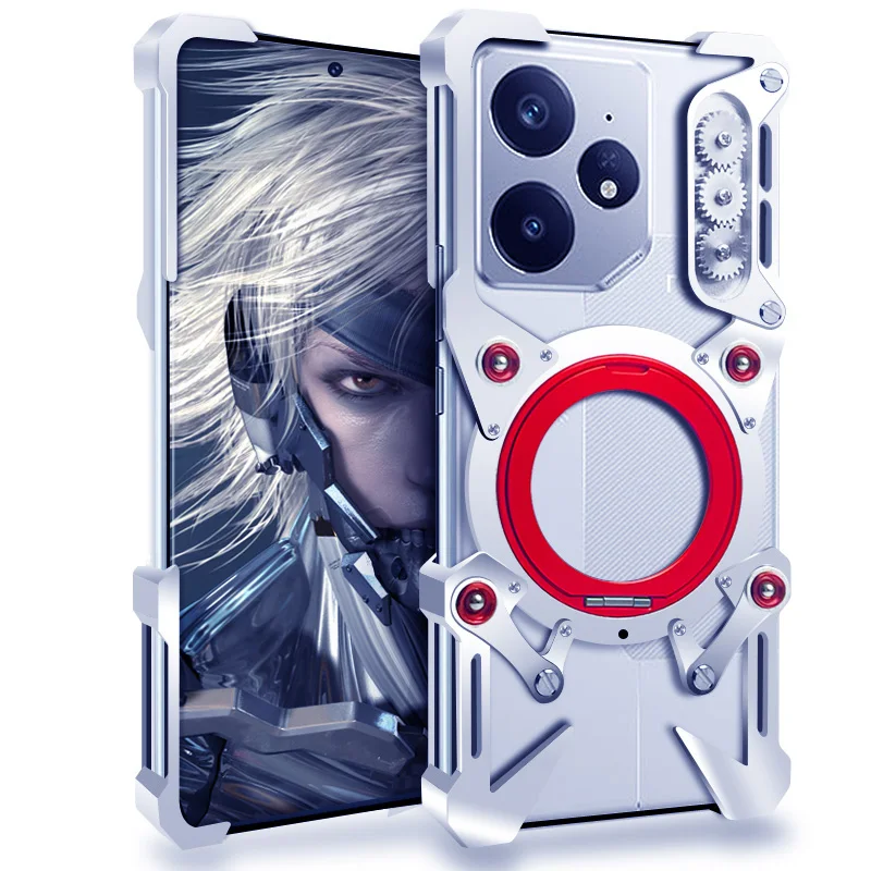 

Magnetic Metal Bumper For Realme GT Neo 7,6 SE,7X GT 7,6,5 PRO Case Rimless 360 Degree Rotation Holder With Lens Cover