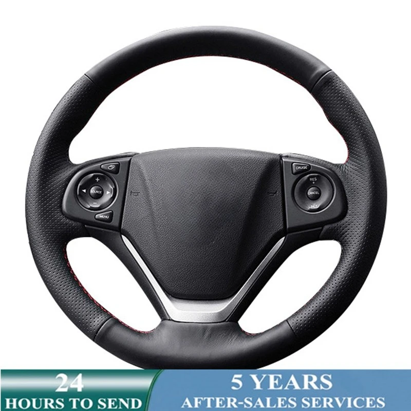 Customized Car Steering Wheel Cover Hand Sewing Braid Non-slip Leather Car Accessories For Honda CRV 2012 2013 2014