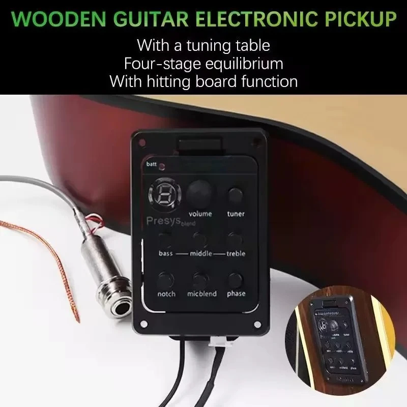 Acoustic Guitar Preamp EQ Pickup Tuner System Presys 301 ISYS Pre‑Amplifier Equalizer For Folk Wooden Guitar Replacement Parts