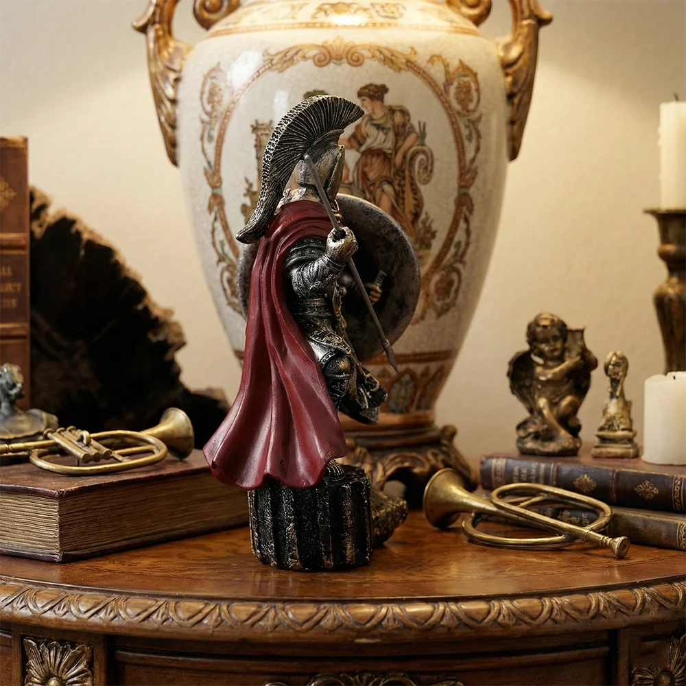 Spartanischer Krieger Harz-Figurine Griechische Soldaten-Statue mit Schwert Heim-Deko Büro-Schreibtisch-Ornament Geschenk für Männer – Detail 2