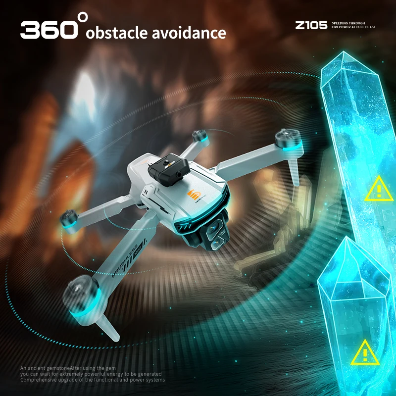 Z105 RC Drone Quadcopter، كاميرا مزدوجة 4K، 2.4G WIFI، قابلة للطي بدون فرش، تحديد موضع التدفق البصري، تجنب العوائق بالأشعة تحت الحمراء، #4
