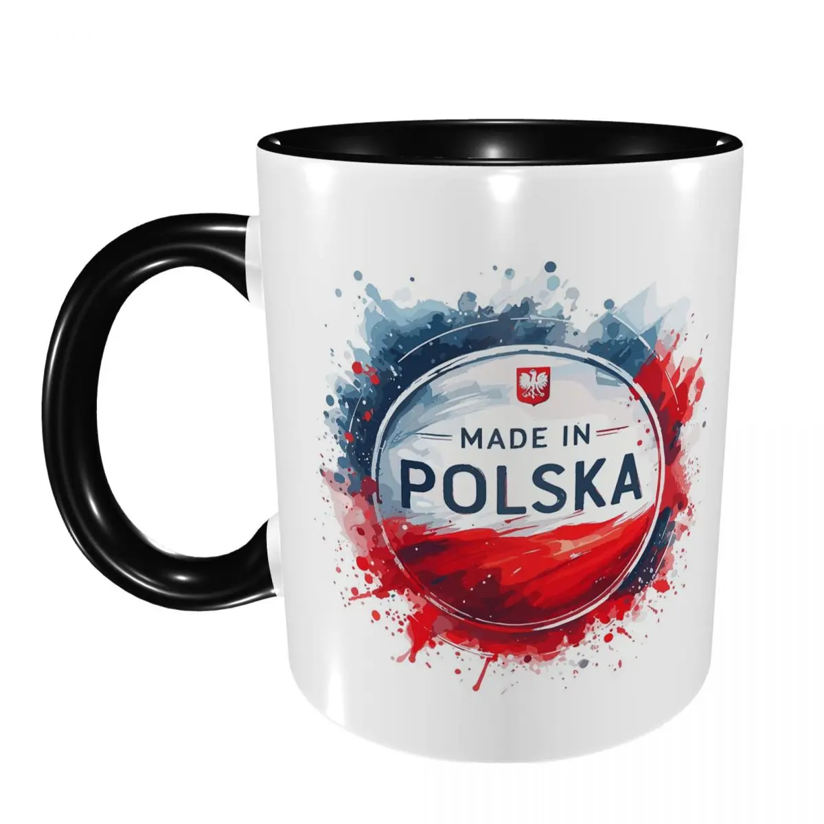 Made In Polska Poland Polish Flag Red White Gift Mug Funny Ceramic Coffee Cups Tea Mugs Milk Cup Drinkware Gift for Woman Man