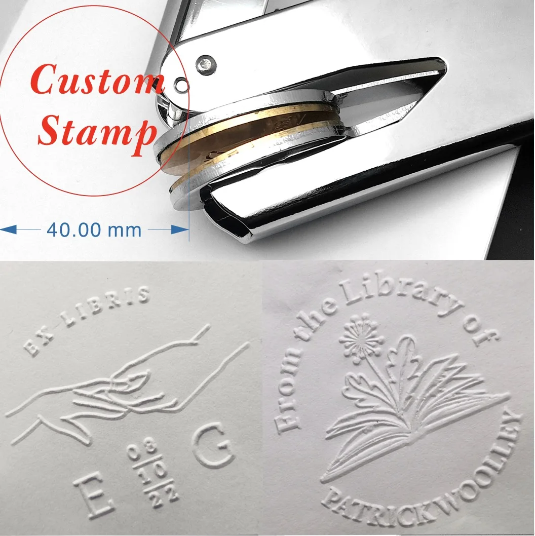 From the library of embosser, Custom Embosser Stamp,Book Embosser,Library Stamp, Monogram Embosser Stamp