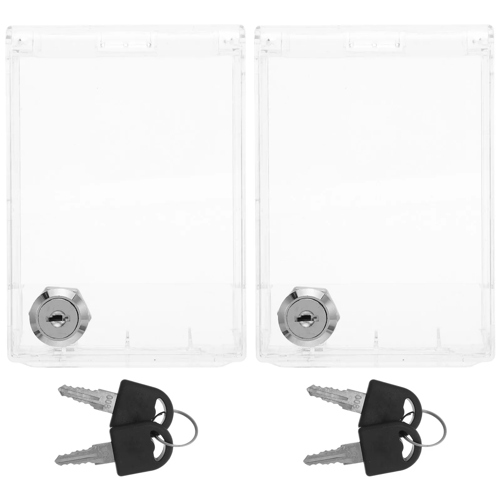 2Pcs Lock Switch Cover Transparent Proof Wall Switch Guard Air Conditioning Control Panel Protector Waterproof Safety