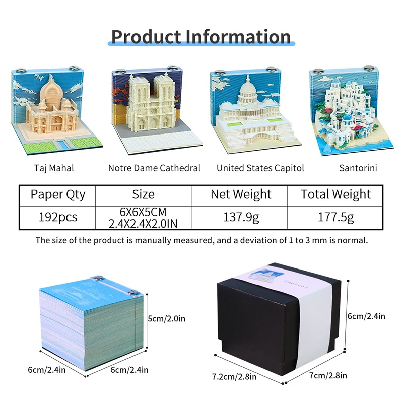 ثلاثية الأبعاد ورقة نحت الفن الحرف اليدوية مذكرة الوسادة المفكرة مكتب الديكور الإبداعية DIY بها بنفسك هدية الزخرفية لعيد الميلاد هووسورمينغ #6