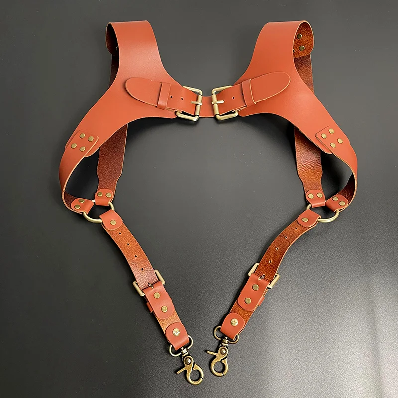 

3.5Cm Suspenders For Men Shoulder Strap Leather Suspenders Man For Pants Adjustable Double Shoulders Braces Man Harness Belt