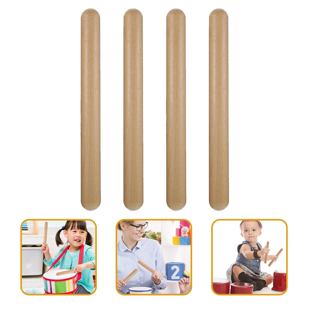 

4pcs Wood Claves Original Wooden Rhythm Sticks For Kids Percussion Instruments Classical Claves Preschoolers Adults Musical