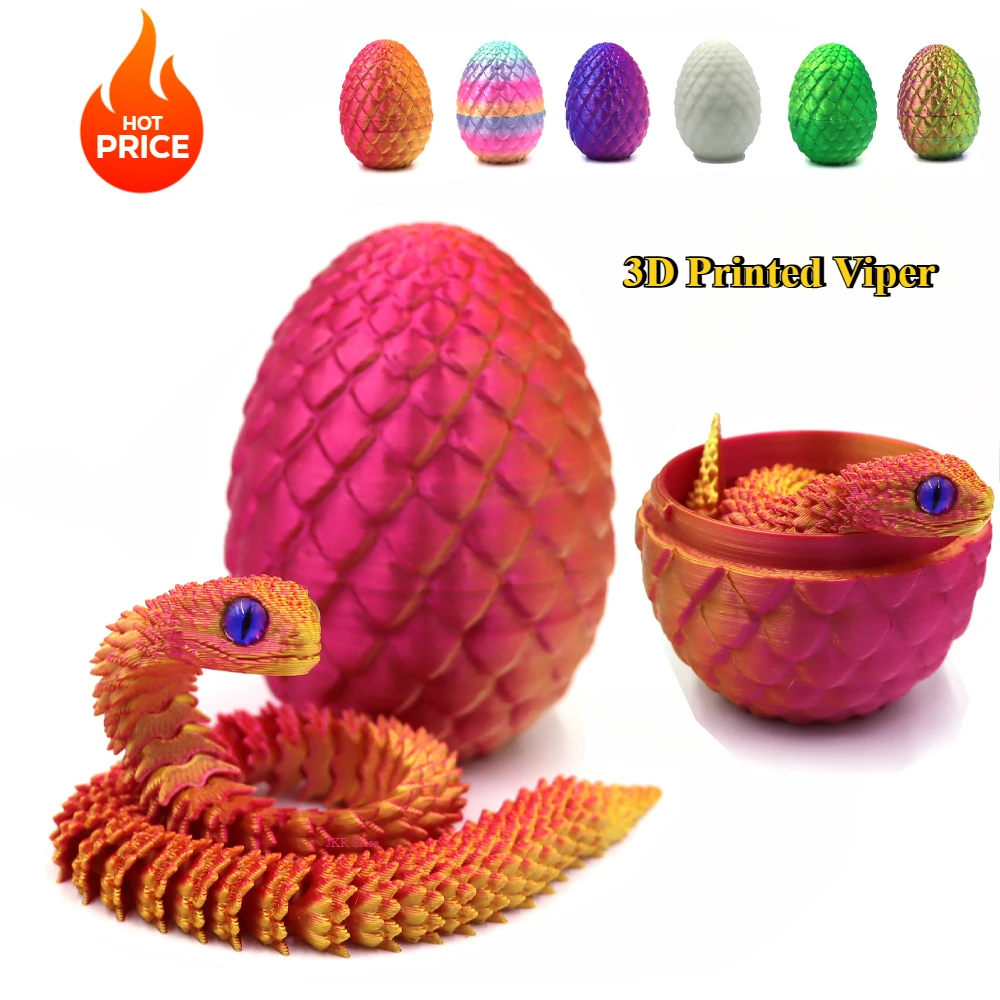 3D печатные игрушки в виде змеи зодиака, лазерная модель дракона, Viper, змея, ремесло, ювелирные изделия, совместная деятельность, моделирование животных, детский подарок для дома
