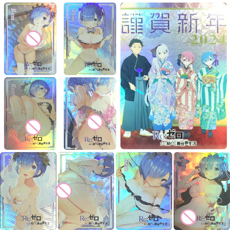 Re:life In A Different World From Zero Natsuki Subaru Emilia Rem Ram DIY Homemade Collection Card Christmas Birthday Gift Toys