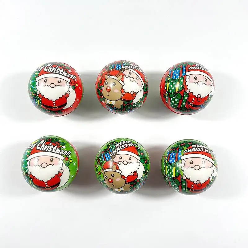 12 個クリスマスツリーサンタクローススクイーズおもちゃ弾むボールおもちゃスローリバウンド抗ストレスソフトおもちゃクリスマスデコレーションパーティーの記念品
