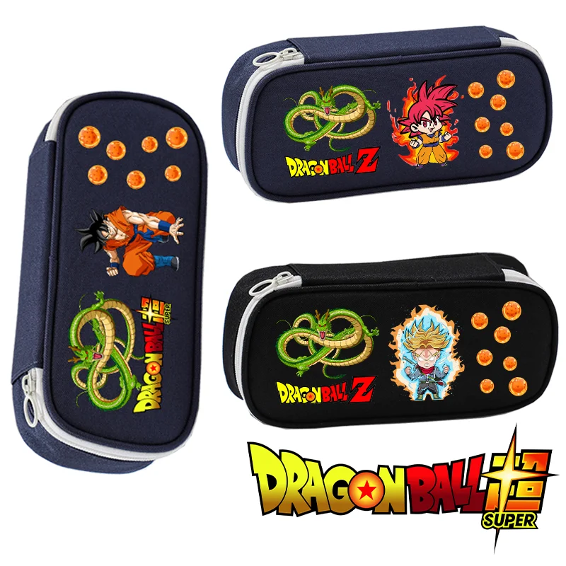 

Anime Dragon Ball Oxford Cloth Multi-layer Student Pencil Bag Son Goku Pencil Box Stationery Storage Black Blue Holiday Gifts