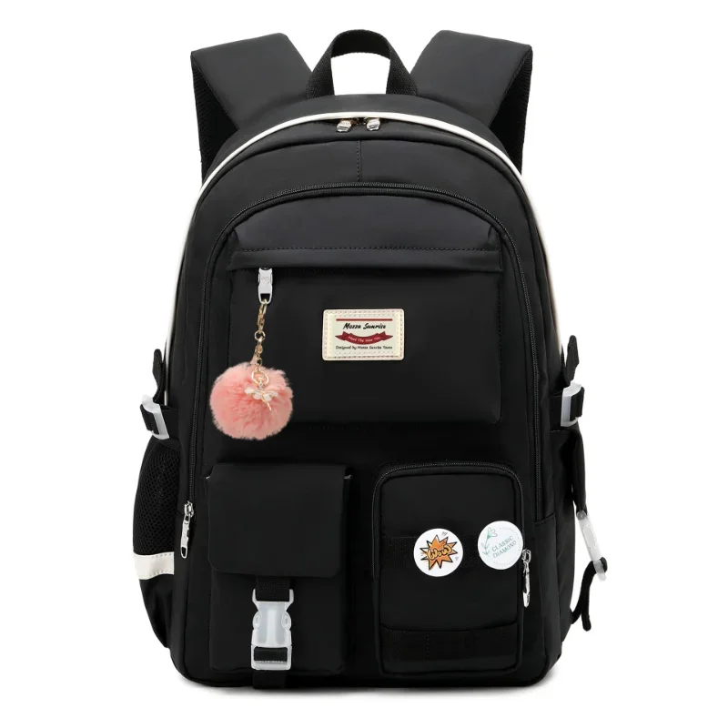 

2025 Fashion Woman Backpack Waterproof Nylon Soft Handle Solid Multi-pocket Travel Zipper Feminina School Bags Laptop Backpack