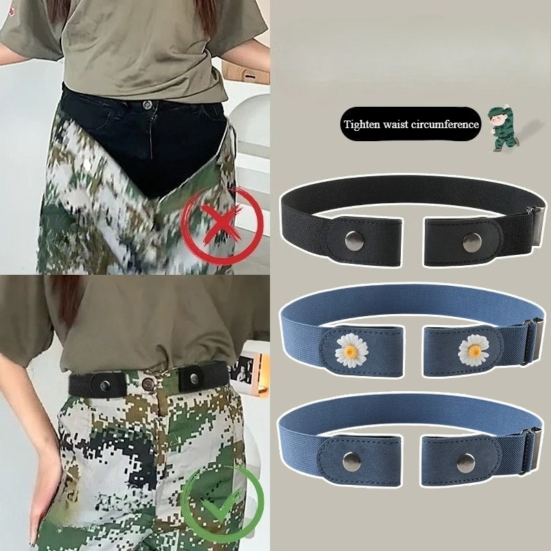 Suitable for Male and Female Students' Multi-functional Military Training Lazy Belt, Elastic Canvas Belt for Pants