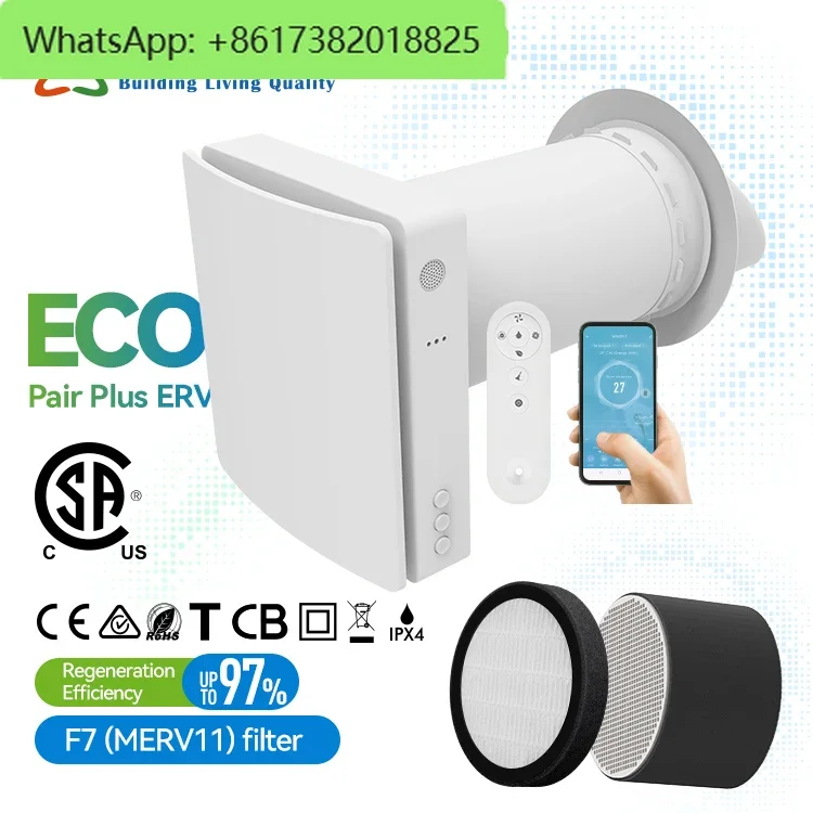

Single Room ERV Air Recuperator Energy Recovery Ventilator Ventilation System Heat Recovery Ventilation Single Room