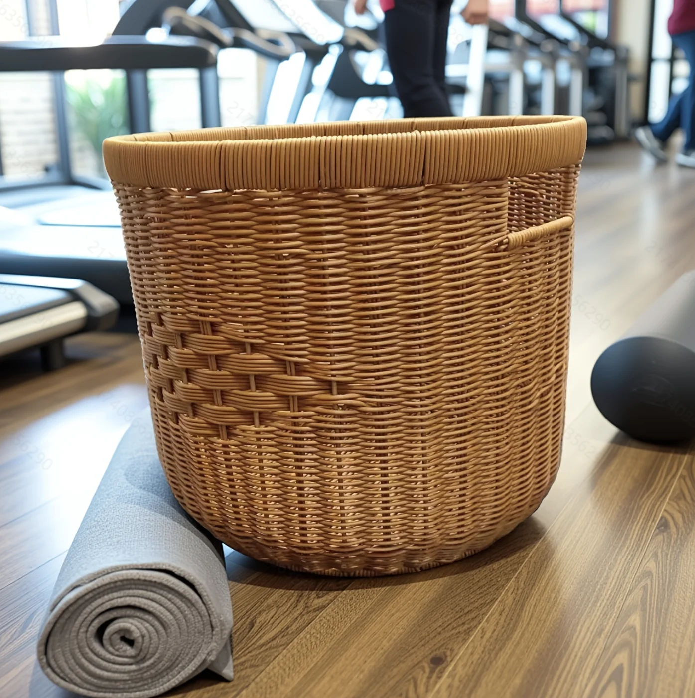 

Round storage basket/storage basket/laundry basket/dirty clothes basket/hand woven harvest basket/camping yard garden laundry
